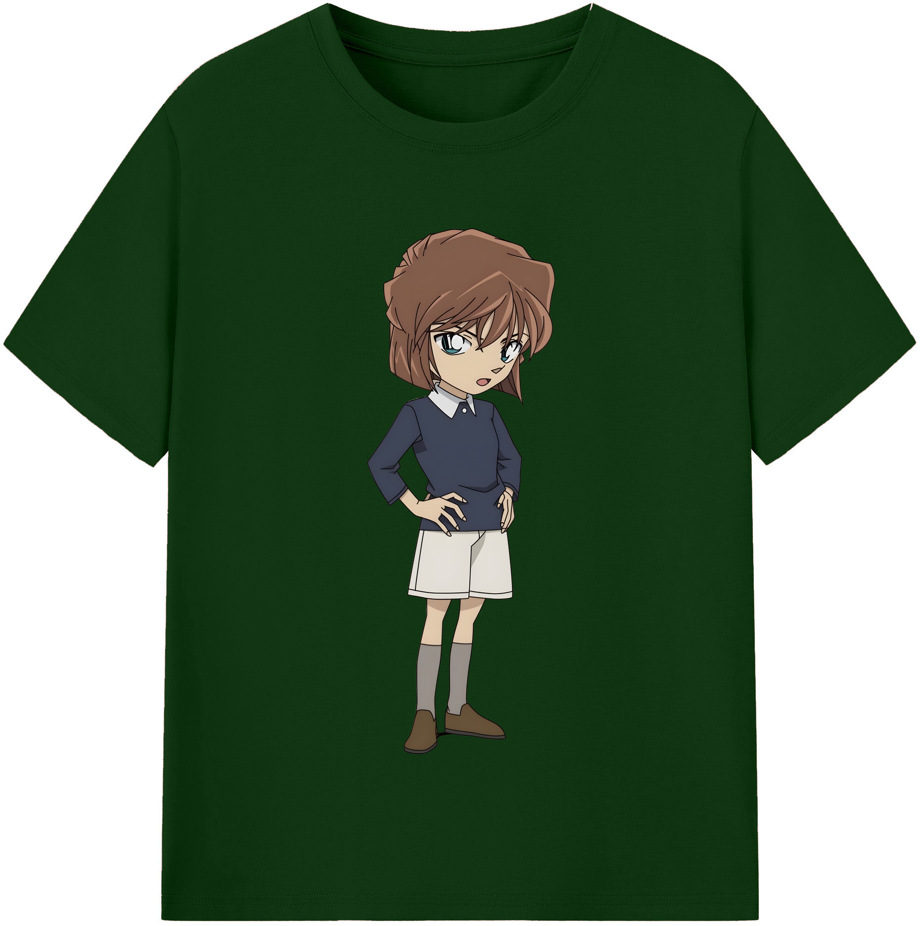 （画像用） 名探偵コナン 灰原 哀 はいばら あい Detective Conan Anita Hailey、Vi Graythorn Haibara Ai 綿100％半袖Tシャツ（フロントプリント）